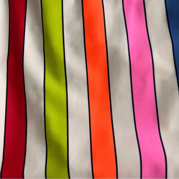 Aerie Neon Rainbow Multicolor Stripe Racerback Cutout One-Piece Swimsuit Small - Picture 5 of 14